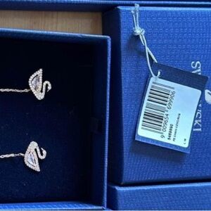 Swarovski rose Gold Swan Earrings